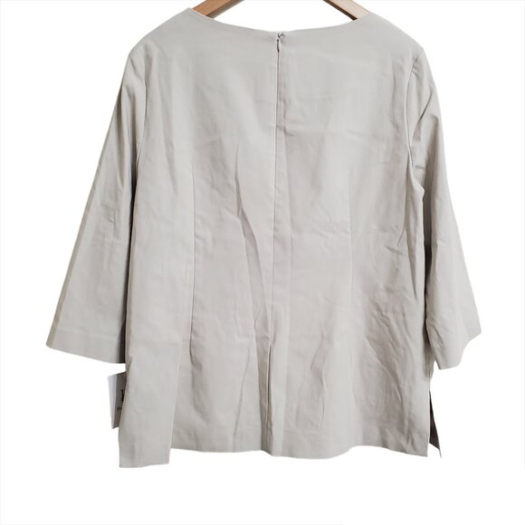 Estelle and Finn Womens Tunic Top Size 14 3/4 Sleeve Beige Stretch Lined - Picture 3 of 15